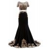 MACloth Mermaid 2 Piece Short Sleeves Long Prom Dress 2018 Formal Evening Gown - ワンピース・ドレス - $328.00  ~ ¥36,916