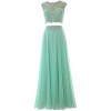 MACloth Women 2 Piece Long Prom Dress Lace Chiffon Formal Party Evening Gown - Dresses - $498.00 