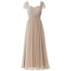 MACloth Women Cap Sleeves Mother Of Bride Dress Lace Chiffon Evening Formal Gown - ワンピース・ドレス - $399.00  ~ ¥44,907