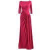 MACloth Women Half Sleeve Boat Neck Jersey Long Evening Gown Celebrity Dress - ワンピース・ドレス - $289.00  ~ ¥32,526