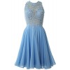 MACloth Women High Neck Lace Cocktail Dress Short Prom Homecoming Formal Gown - Dresses - $298.00 