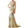 MACloth Women Mermaid Sequin Long Prom Dress Formal Evening Wedding Party Gown - Dresses - $259.00 