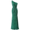 MACloth Women Mermaid Sequin Prom Dress One Shoulder Long Formal Evening Gown - Dresses - $298.00 