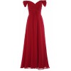 MACloth Women Off The Shoulder Long Prom Dress Chiffon Wedding Party Formal Gown - Dresses - $119.00 