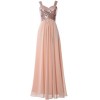 MACloth Women Straps Sequin Long Bridesmaid Dress Cowl Back Wedding Formal Gown - Dresses - $398.00 