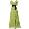 MACloth Women V Neck Short Sleeve Long Bridesmaid Dress Mother Formal Party Gown - 连衣裙 - $288.00  ~ ¥1,929.70