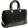 MAHDIS Vintage Style Faux Crocodile Print Top Double Handle Doctor Style Bowler Shopper Tote Bag Satchel Handbag Purse Black - Kleine Taschen - $29.50  ~ 25.34€