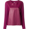 MAJESTIC FILATURES fabric mix blouse - Košulje - kratke - 