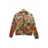 MANGO Women's Long Sleeve Velvet Floral Bomber Jacket,Medium,Red - Jacket - coats - $49.99 