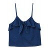 MANGO Women's Ruffled Denim Top, Indigo Blue, XS - 上衣 - 