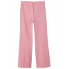 MANGO Women's Straight Linen-Blend Trousers, Pink, 2 - Pantalones - 