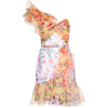 MARCHESA NOTTE floral print ruffled dres - sukienki - 