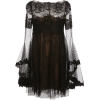 MARCHESA black tulle and lace mini dress - Obleke - 