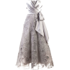 MARCHESA grey satin lace dress - Obleke - 