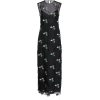 MARINA MOSCONE black floral silk dress - sukienki - 
