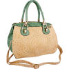 MARISSA Chic Ostrich-embossed Office Tote Top Double Handle Doctor Style Handbag Satchel Purse Shoulder Bag Green - Hand bag - $21.50 