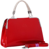 MATANA Trendy PU Patent Leather Top Double Handle Doctor Style Tote Purse Satchel Handbag Shoulder Bag Red - Bag - $32.50 