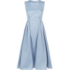 MAX MARA blue belted midi dress - sukienki - 