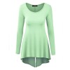 MBJ Womens Round Neck Long Sleeve Tunic with Back Slit - Made in USA - Shirts - $25.64 