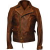MEN CLASSIC BROWN BIKER CAFE RACER LEATHER JACKET - Jacket - coats - 267.00€  ~ $310.87