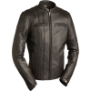 MENS BLACK CAFE RACE MOTORCYCLE LEATHER JACKET - Jakne in plašči - 214.00€ 