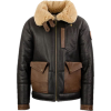 MENS CHOCOLATE BROWN SHEEPSKIN LEATHER BOMBER JACKET - Jaquetas e casacos - 480.00€ 