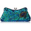 MG Collection Laurel Beaded Sequined Peacock Purse - Accessories - $29.50 