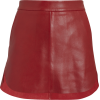 MICHELLE MASON Baseball Hem Red Leather - Skirts - 