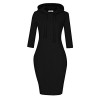 MISSKY Women Pullover Stripe Pocket Keen Length Slim Sweatshirt Causal Hoodie Dress - sukienki - $8.88  ~ 7.63€