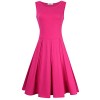 MISSKY Women 3 4 Long Sleeve and Sleeveless Round Neck Knee Length Fit Flare Swing Casual Dress - sukienki - $8.88  ~ 7.63€