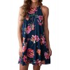 MITILLY Women's Halter Neck Boho Floral Print Chiffon Casual Sleeveless Short Dress - sukienki - $17.99  ~ 15.45€