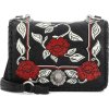 MIU MIU | Black Leather Floral Shoulder - 手提包 - 