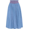 MIU MIU Cotton Midi Skirt in Blue - Gonne - 