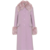 MIU MIU Fur-trimmed wool and angora coat - 外套 - 