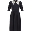 MIU MIU black white collar dress - sukienki - 
