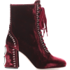 MIU MIU bordeaux velvet laced boot - Boots - 