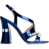 MIU MIU embellished block heel sandals - サンダル - 