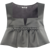 MIU MIU grey silver satin cropped blouse - 半袖衫/女式衬衫 - 