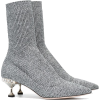 MIU MIU marl grey 55 sock heeled boots 1 - Škornji - 