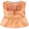 MIU MIU orange satin cropped blouse - Camicie (corte) - 
