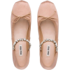 MIU MIU pink embellished ballerina - 平鞋 - 