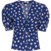 MIU MIU ruched floral print blouse - Koszule - krótkie - 