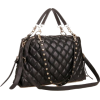 MIZU Black Trendy Diamond Quilted Versatile Studded Straps Office Tote Hobo Top Double Handle Satchel Handbag Purse Shoulder Bag - 手提包 - $29.99  ~ ¥200.94
