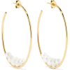 MIZUKI 14-karat gold pearl hoop earrings - Necklaces - 