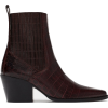 MOCK CROC PRINT LEATHER ANKLE BOOTS - Buty wysokie - 