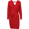 MOCK WRAP SWEATER DRESSES (4 COLORS) - 连衣裙 - $44.97  ~ ¥301.31