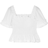 MOLLY GODDARD Sydney shirred cotton-popl - Koszule - krótkie - 