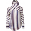 MONSE Asymmetric striped twill blouse - Рубашки - длинные - 