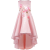 MON SOON pink floral silk gown - sukienki - 