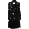 MOSCHINO black pink floral coat - Jacket - coats - 